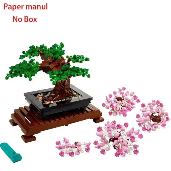 878PCS Bonsai Tree Flower Bouquet Building Blocks Set - Image 7