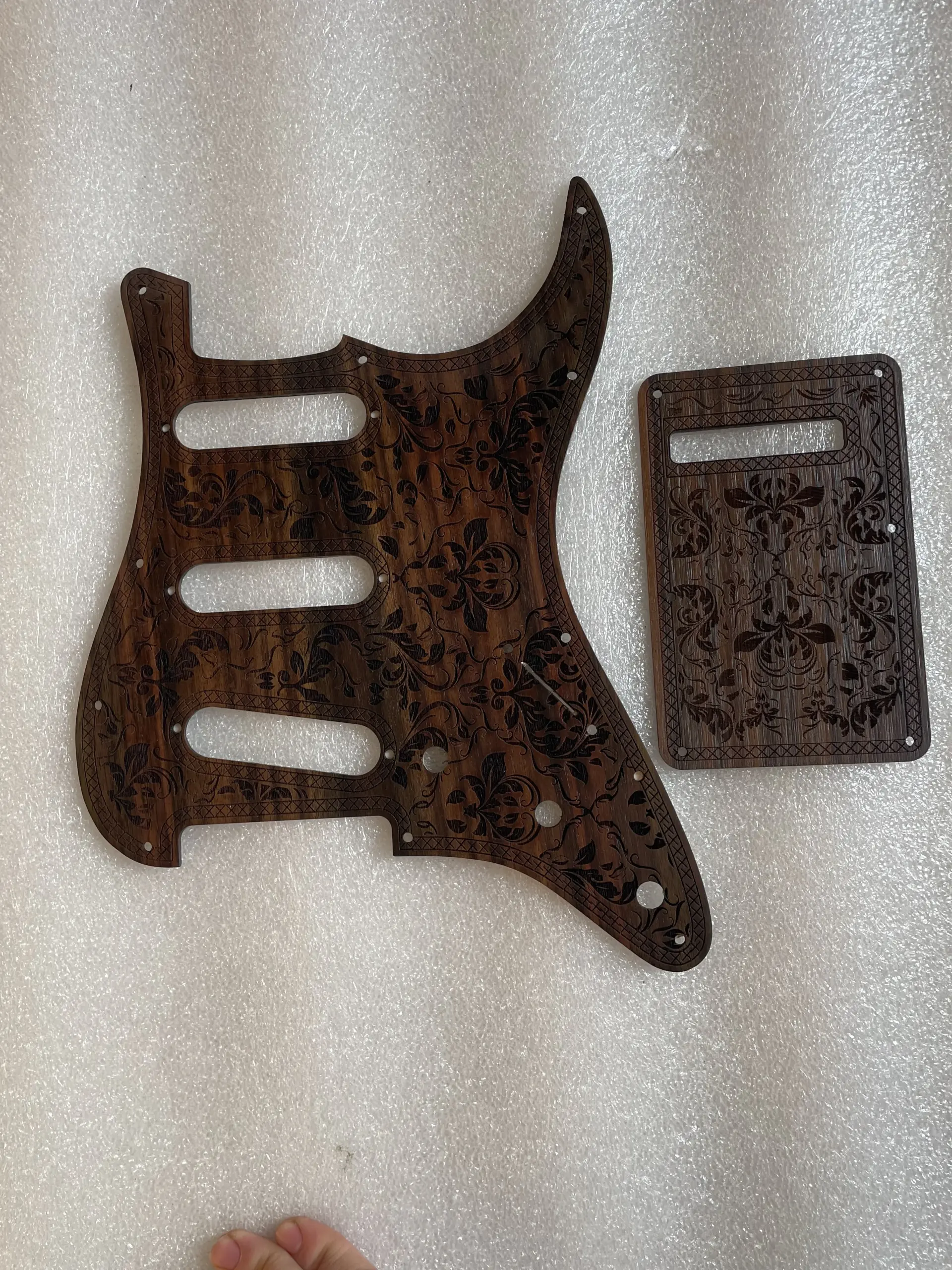 Hand-Carved Rosewood Guitar Pickguard Set 5 Hand-Carved Rosewood Guitar Pickguard Set - Image 5