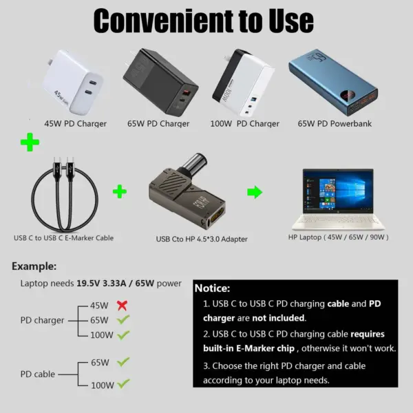 USB C to DC Plug Converter for Laptops - Image 5