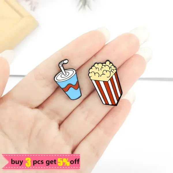 Custom Enamel Pins - Chocolate, Soda, Popcorn - Image 3