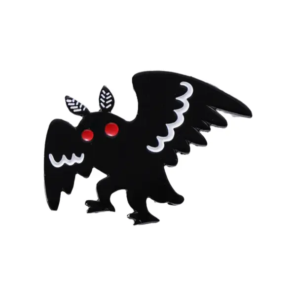 Gothic Bat Mothman Enamel Pin Brooch - Image 9
