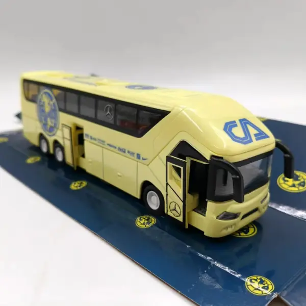 Yellow Plastic Bus Model Collection Display - Image 4