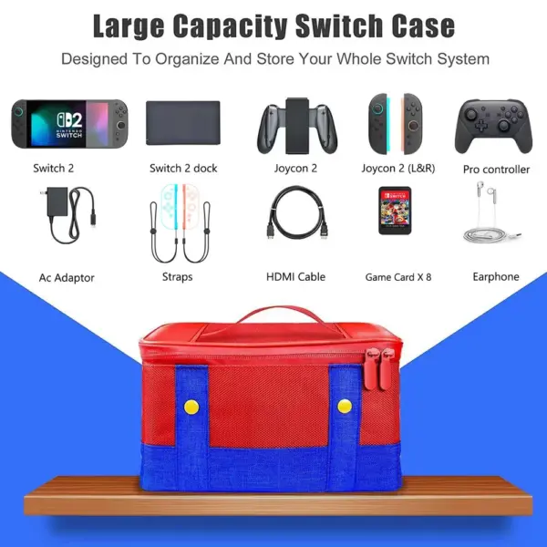 Large Nintendo Switch 2 Storage Case with Mario Design - Image 2
