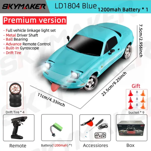 1/18 Scale RC Drift Car Mazda MX5 with Gyro - Image 13
