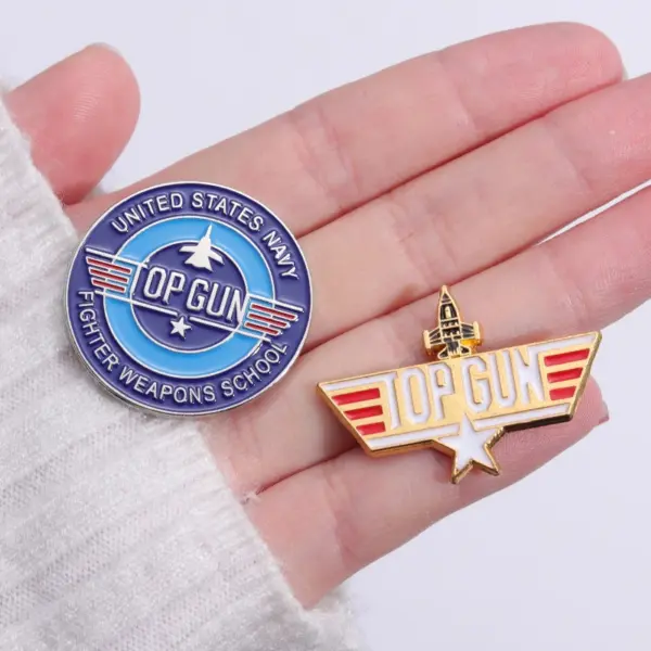 Navy Fighter Badge Top Gun Enamel Pin - Image 2