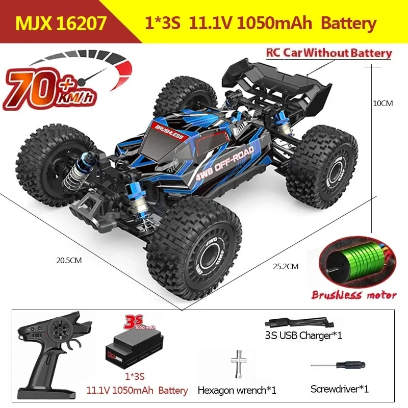 Brushless 1/16 RC Racing Car Model MJX 16207 7 Brushless 1/16 RC Racing Car Model MJX 16207 - Image 7