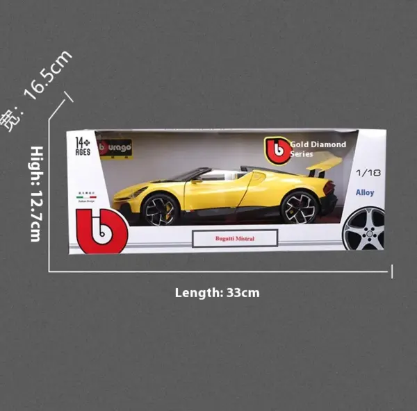 Bburago 1:18 Bugatti Mistral Diecast Model - Image 6