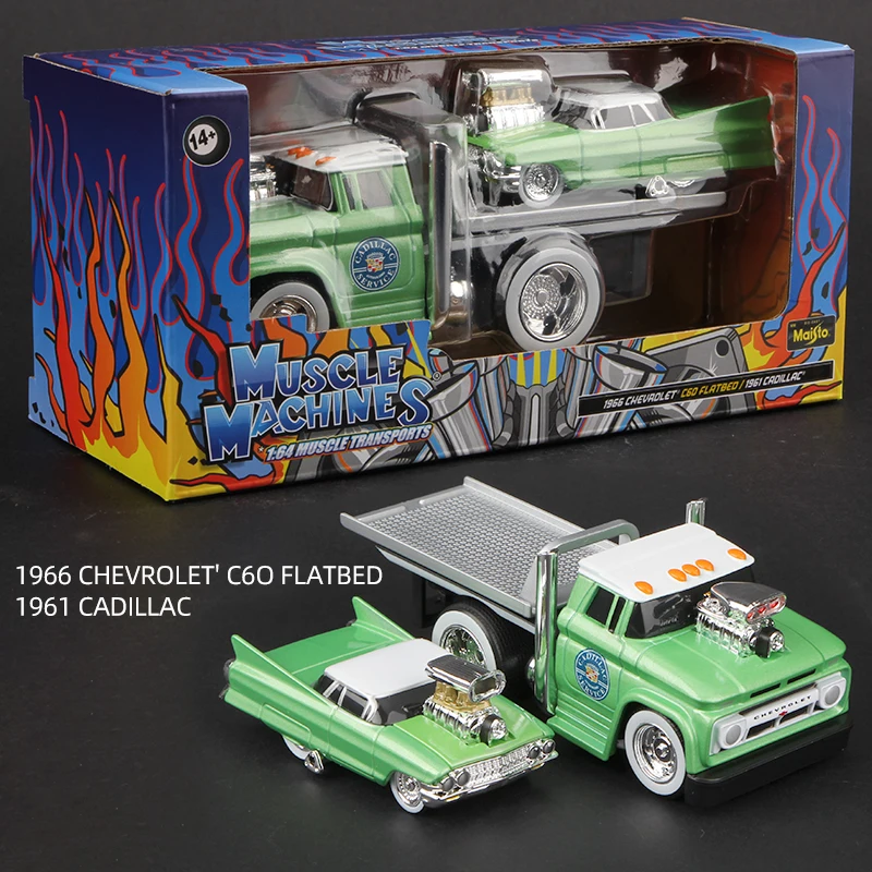Maisto 1:64 Muscle Machines Flatbed Truck Set 6 Maisto 1:64 Muscle Machines Flatbed Truck Set - Image 6
