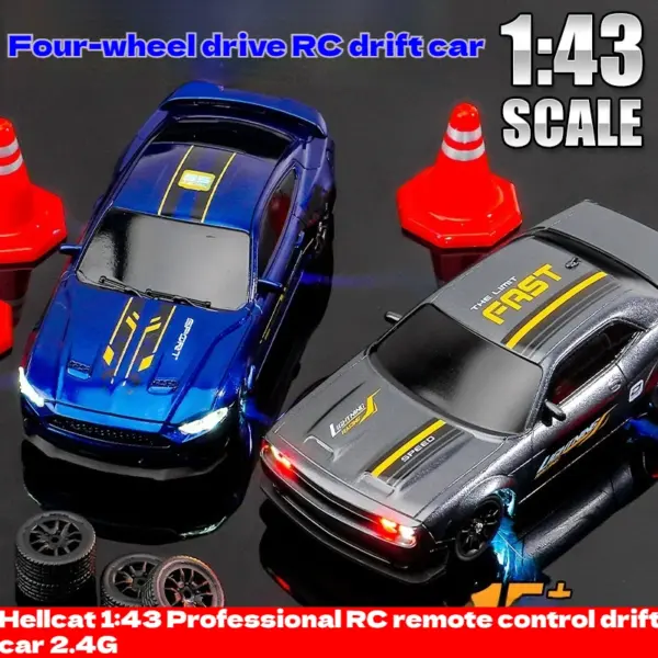 Hellcat 1:43 RC Drift Car with Remote - Image 4