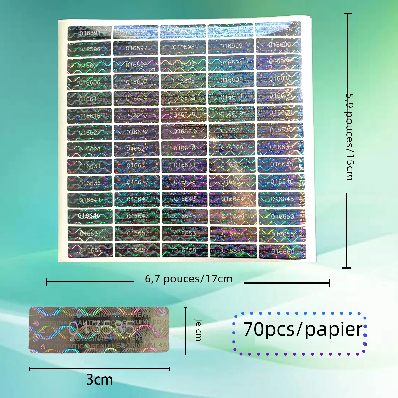 Holographic Security Sealing Stickers 1x3 cm 4 Holographic Security Sealing Stickers 1x3 cm - Image 4