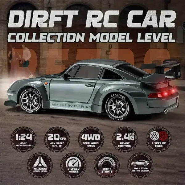 1:24 Scale High-Speed Remote Control Drift Car - Image 3