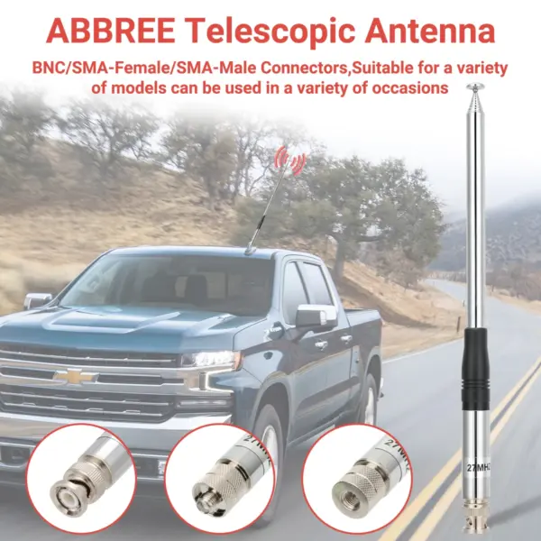 ABBREE 27MHz Telescopic CB Antenna for Handheld Radios - Image 5