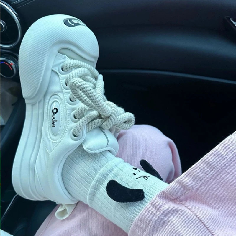 Women Chunky Leather Sneakers for Casual Wear 4 Women Chunky Leather Sneakers for Casual Wear - Image 4