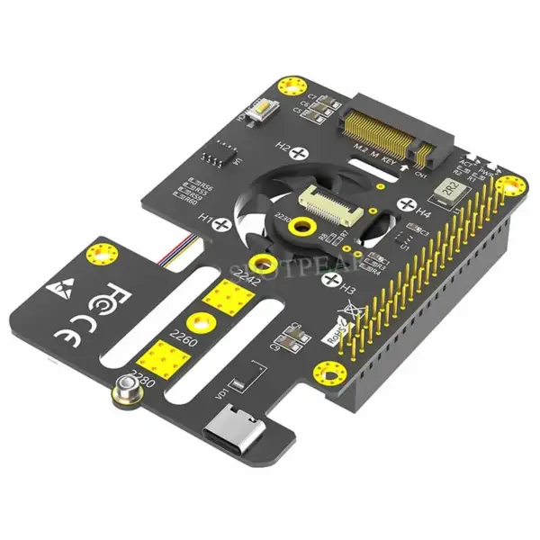 Raspberry Pi 5 M.2 NVMe PCIe Adapter with Fan - Image 4