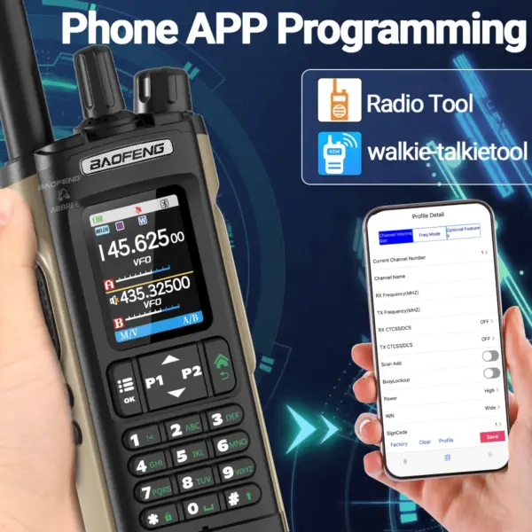 Baofeng UV-32 GPS Walkie Talkie 10W with Bluetooth - Image 3