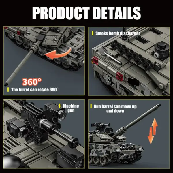 Leopard 2A7 Heavy Tank Building Blocks Set - Image 6