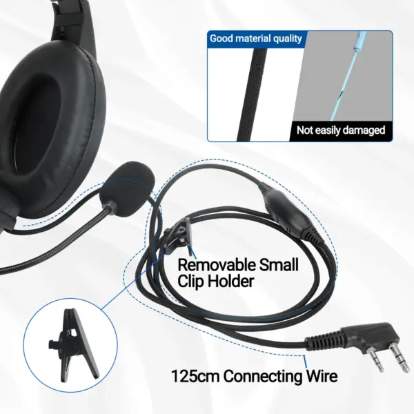 ABBREE VOX PTT Two-Way Radio Headset for Baofeng UV-5R - Image 3