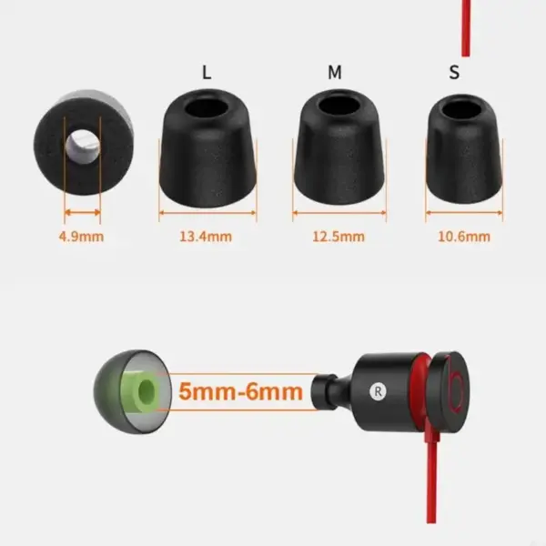 Memory Foam Ear Tips for Earbuds - 3 Pairs Set - Image 6