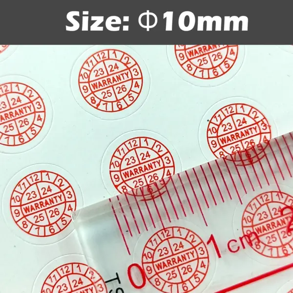 Red Circular Warranty Void Stickers 360/540pcs - Image 5