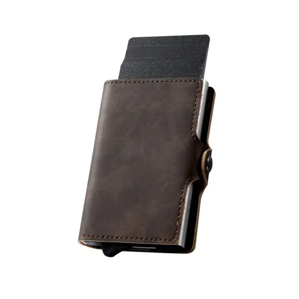 RFID Blocking PU Leather Pop Up Wallet - Image 10