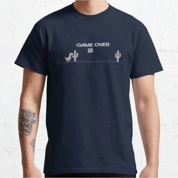 Trex Cactus Cartoon Pixel T-Shirt for Men Large - Image 2