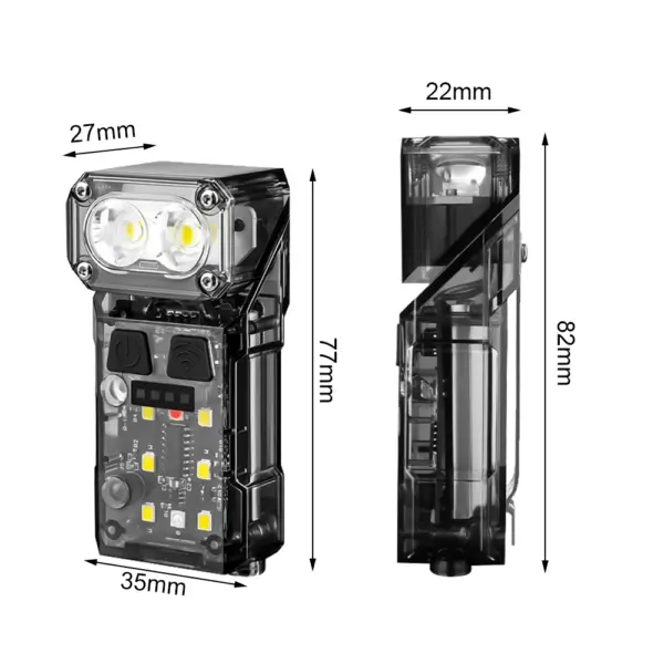 BORUIT 800LM Rotatable Keychain Flashlight - Image 7