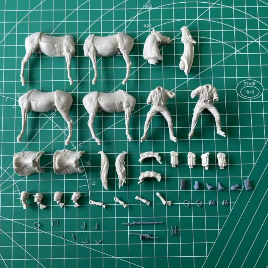 1/35 Scale Unassembled Resin Cavalry Figurine Kit 3 1/35 Scale Unassembled Resin Cavalry Figurine Kit - Image 3