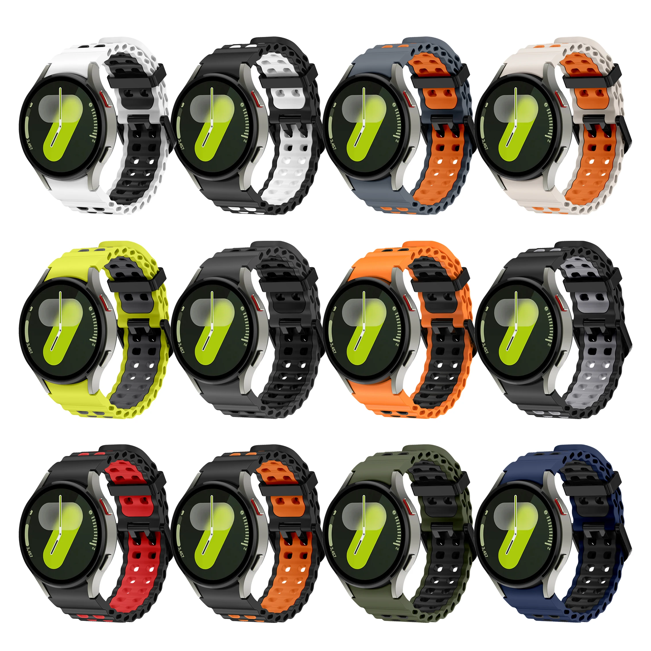 Two-Tone Silicone Strap for Samsung Galaxy Watch 6 Two-Tone Silicone Strap for Samsung Galaxy Watch - Image 6