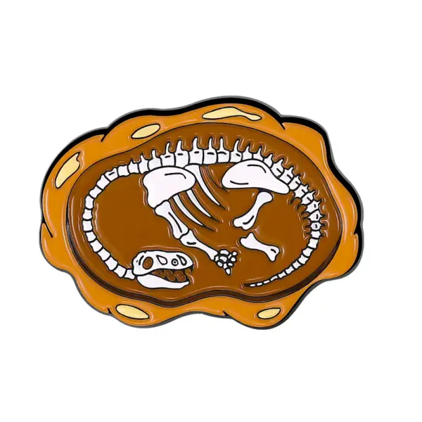Cartoon Dinosaur Fossil Enamel Pin Vintage Brooch - Image 12