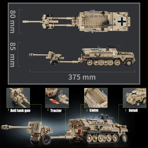 Military WW2 Armor Halftrack Building Blocks Set - Image 2