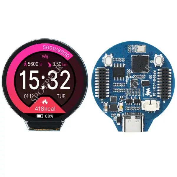 RP2040 Development Board with 1.28 Inch LCD Touch - Image 2
