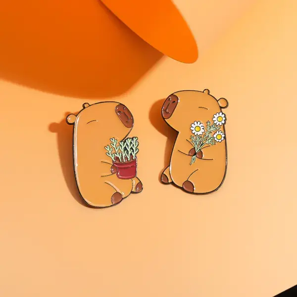 Cute Animal Capybara Enamel Pin Badge - Image 5