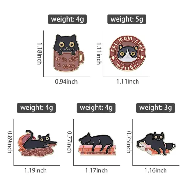 Cat Mom Custom Enamel Pins Black Kitten Brooch - Image 6