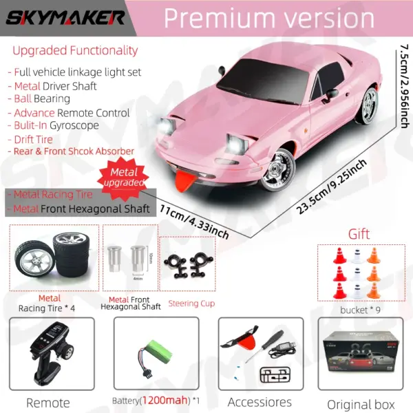 1/18 Scale RC Drift Car Mazda MX5 with Gyro - Image 18