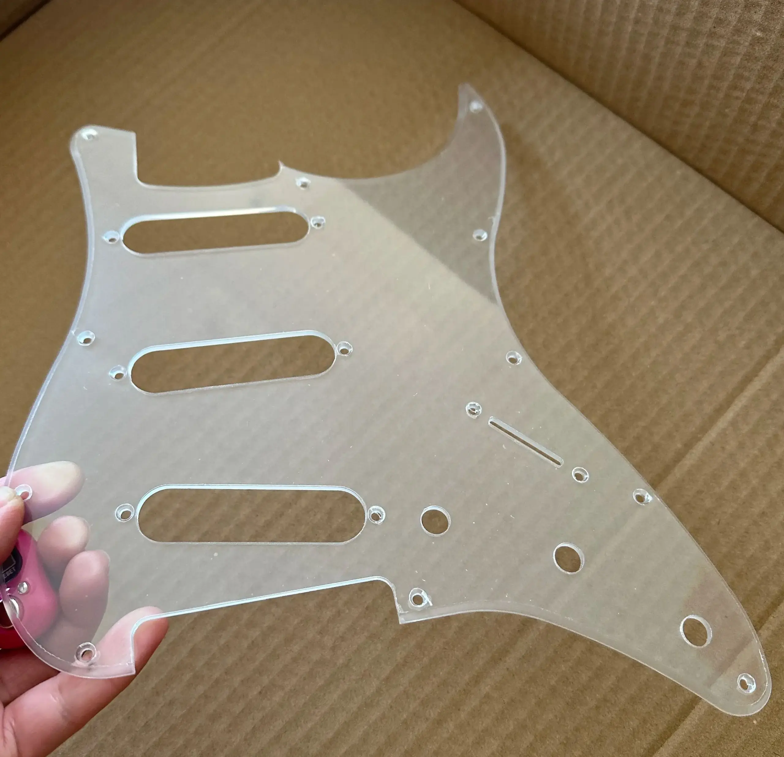 Transparent Electric Guitar Pickguard SSS 3 Ply 3 Transparent Electric Guitar Pickguard SSS 3 Ply - Image 3