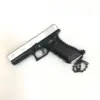G17 Miniature Keychain Pistol Model Silver Black