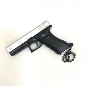 G17 Miniature Keychain Pistol Model Silver Black
