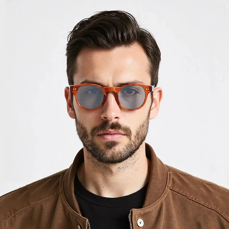 Vintage Round Punk Sunglasses Men Women UV400 4 Vintage Round Punk Sunglasses Men Women UV400 - Image 4