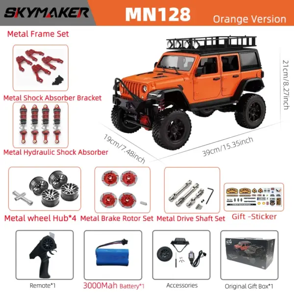 1/12 MN128 4WD RC Jeep Model with LEDs - Image 15