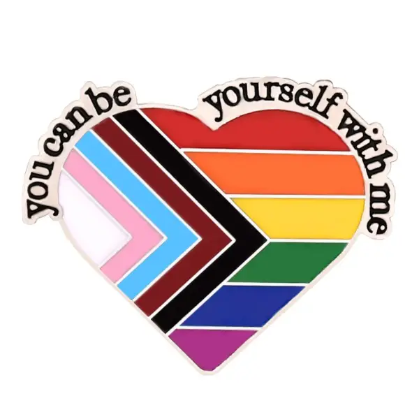 Rainbow Heart Shape Pride Lapel Pin - Image 17