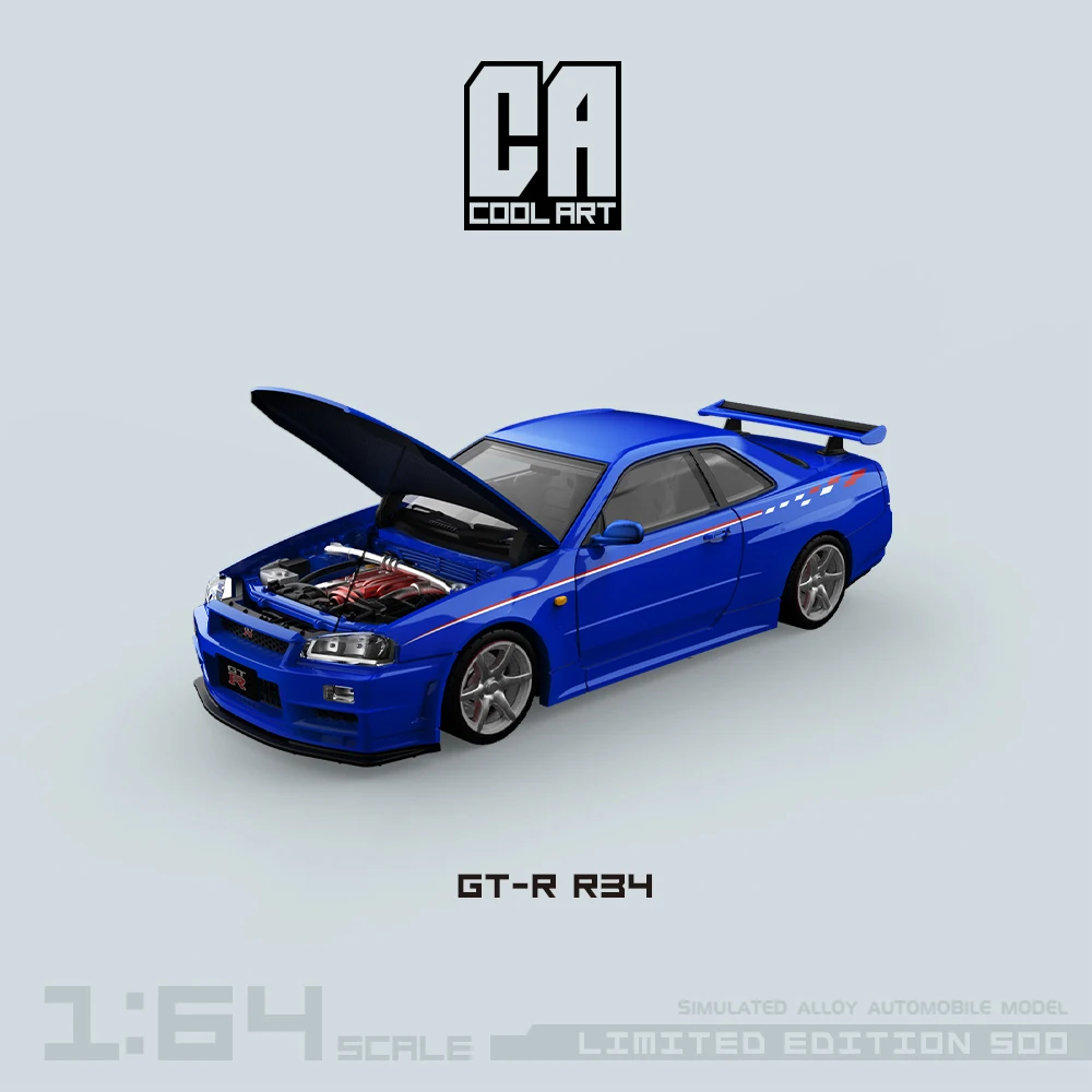 COOL ART 1:64 Nissan GT-R R34 Diecast Model 2 COOL ART 1:64 Nissan GT-R R34 Diecast Model - Image 2