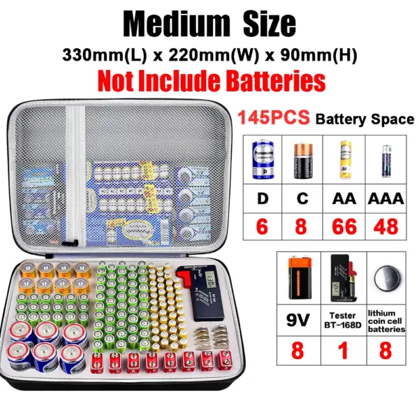 Battery Storage Case Set with Tester | Durable EVA+PU - Image 4