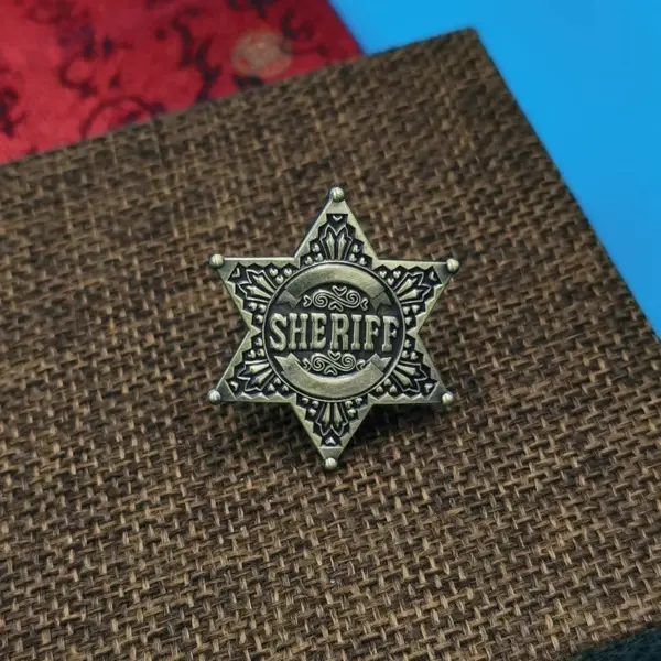 Six-pointed Star Sheriff Badge Lapel Pin - Image 2