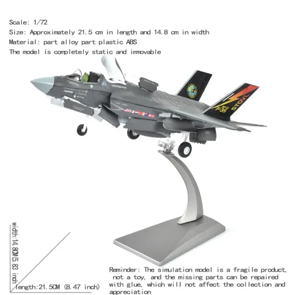 1:72 Scale F-35 Lightning II Diecast Fighter Plane Model - Image 6