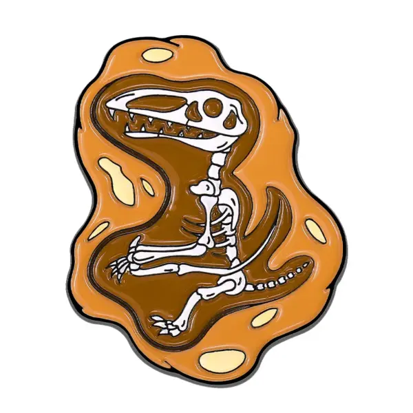 Cartoon Dinosaur Fossil Enamel Pin Vintage Brooch - Image 8