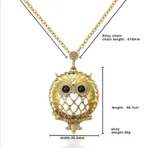 Owl Pendant Necklace with Magnifying Glass 11 S261a7d2d72834650b3c84d94f9586dbcU