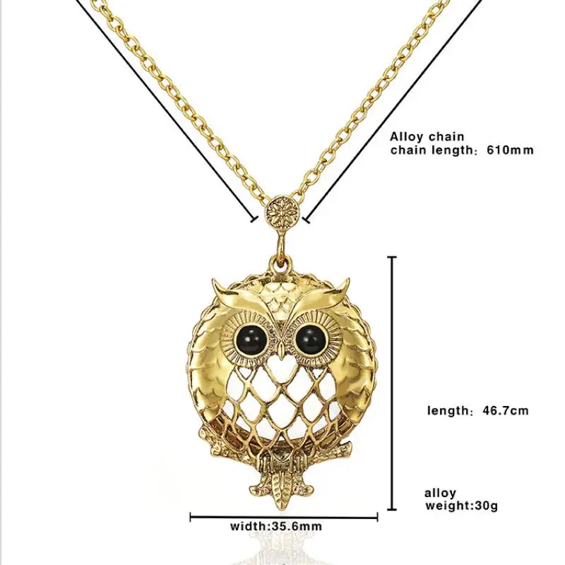 Owl Pendant Necklace with Magnifying Glass 6 Owl Pendant Necklace with Magnifying Glass - Image 6