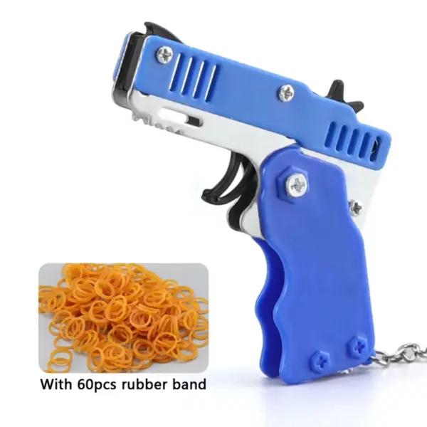 Mini Folding Launcher Toy with 60 Rubber Bands - Image 5