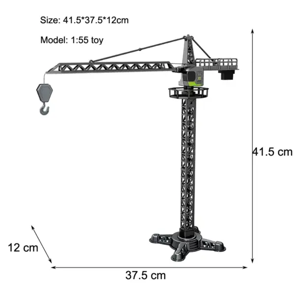 Diecast Construction Crane and Digger Model Set - Image 7
