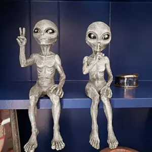 Outer Space Alien Garden Statue Set